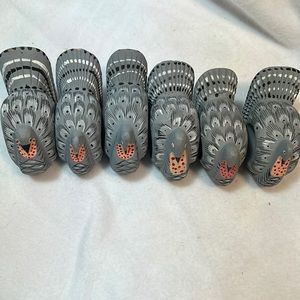 Thanksgiving Turkey napkin rings.  Set of six.